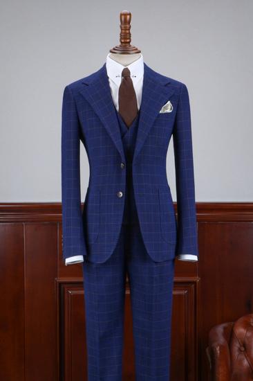 Abbott Modern Blue Plaid 3-Pack Slim Fit Suit_2