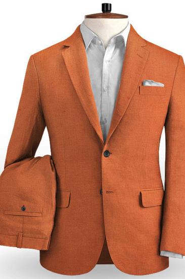 Coat Pants Design Linen Mens Wedding Suit Groom Tuxedo Slim Fit 2 Piece Prom Blazer_2