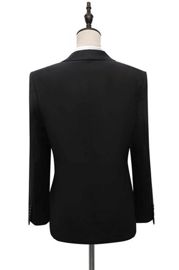 Cyrus Fashion Black Point Lapel Slim Fit Mens Suit with Adjustable Buckle_2