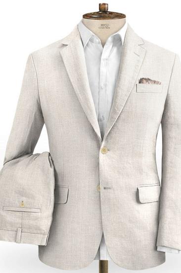Hot Men Slim Linen Groom Suit | Business Suit Solid Slim Fit Tuxedo_2