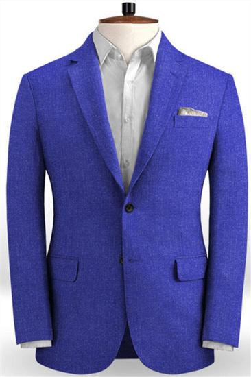 Sale Royal Blue Ball Suits for Men |  Linen Two Piece Tuxedo_1