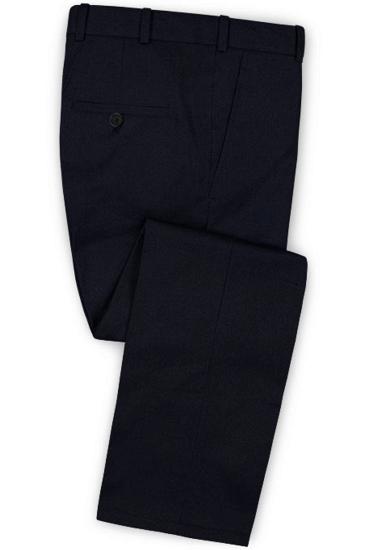Dark Blue  Two Piece Mens Suit | Mens Business Notch Lapel Tuxedo_3