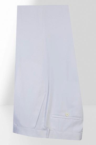 Formal White Peak Collar Double Breasted Slim Fit Men Business Suit｜Metal Buttons_4