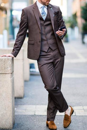 Handsome Brown Tailored Mens Suit | Two Button Formal Business Suit_1