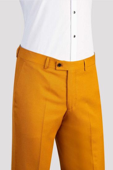 Bright Orange Slim Fit Double Breasted Shawl Collar Men Two Piece Tuxedo | With Belt_4