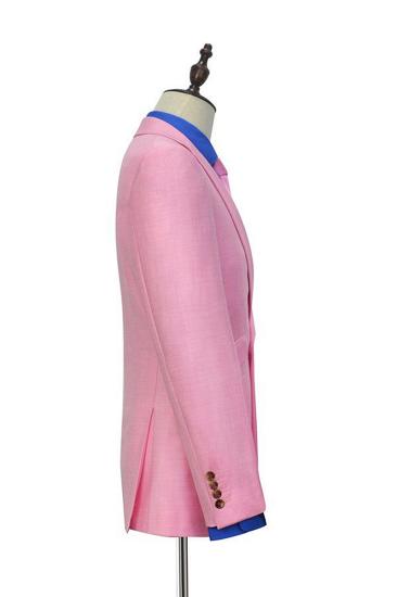 Candy Pink Three Slant Pocket Men Suit |  Office Fashion Business Suit_4