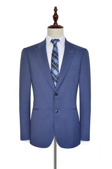 Blue Mens Suit with Besom Pockets |  Mens Business Formal