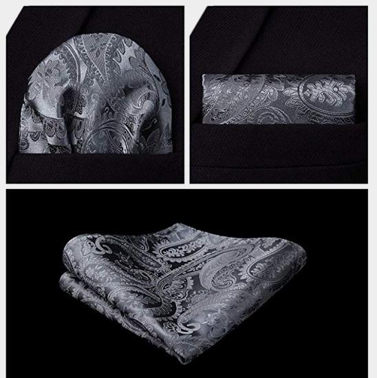 Graham Silk Charcoal Grey Paisley Vest With Tie_4