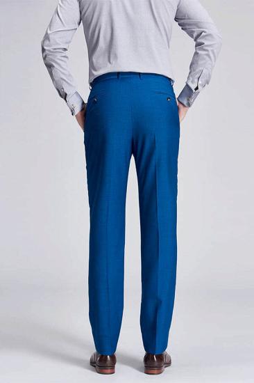 Emiliano Fashion Pure Blue Mens Straight Suit Pants_3
