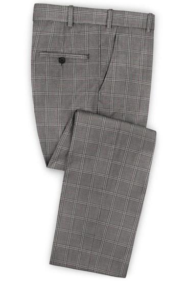 2-Piece Plaid Slim Fit Prom Suit | Brand Designer Business Suit Tuxedo_3