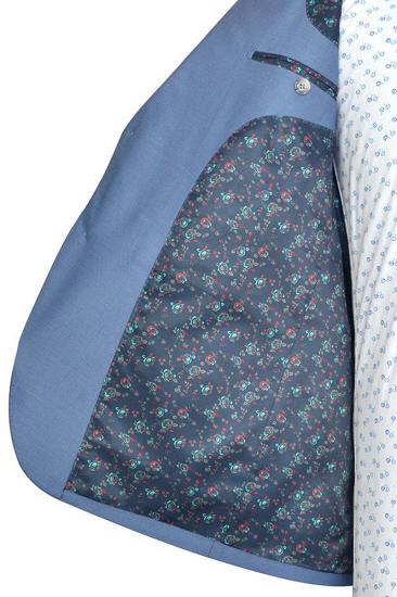 Dust Blue Three Pocket Mens Suit | Summer Peak Lapel Two Button Business Suit_6