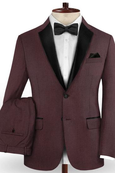Classic Burgundy Two Button Men Suit | 2 Business Men Wedding Suits_2