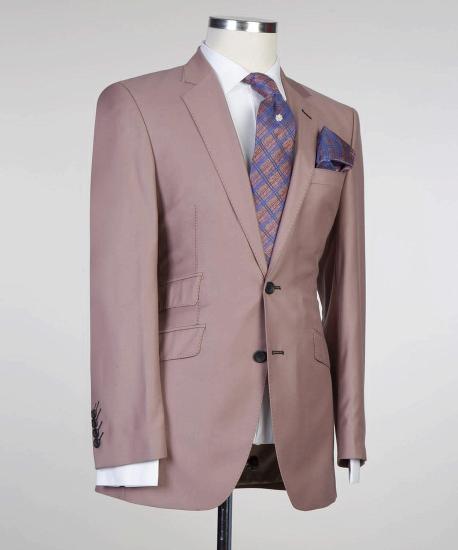 Deep Pink Slim Fit Notched Lapel Chic Prom Menwear_2
