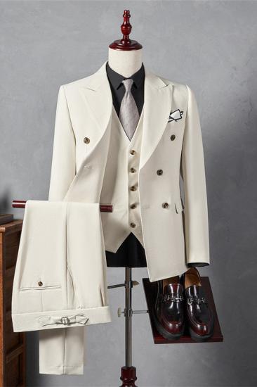 Italian Style Off White Lapel Collar Men Slim Suit | Wedding Business ...