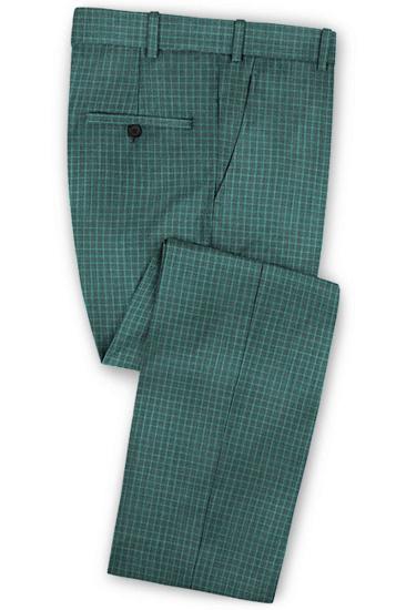 Dark Green Plaid Prom Costume Tuxedo | Charming Memory Suit_3