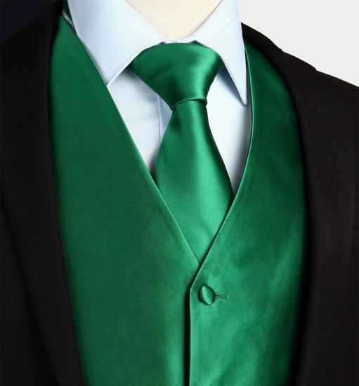 Silk Emerald Green Tank Top And Tie Set_3