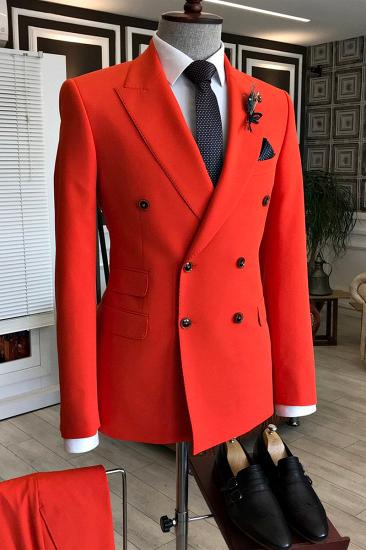Skyler Red Point Lapel Double Breasted Men Suit For Prom_1