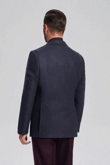 Formal Dark Navy Classic Men Business Suit Blazer_3