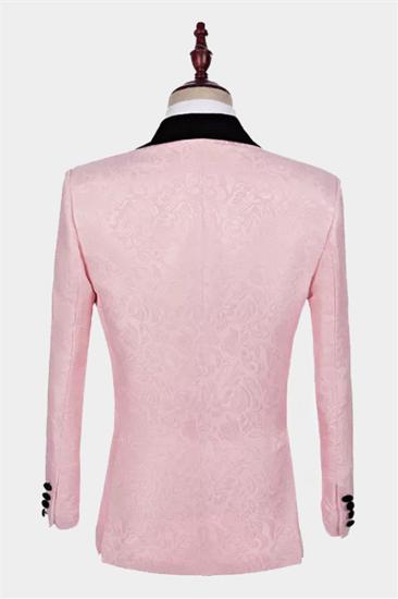 Unique Pink Jacquard Tuxedo Online | Mens Prom Suit_2
