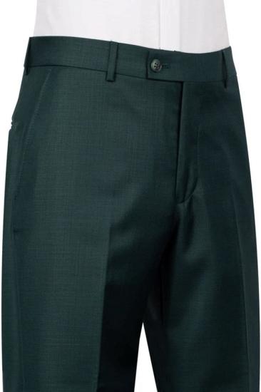 Brady Handsome Dark Green Wool Peaked Lapel Double Breasted Business Suits_3