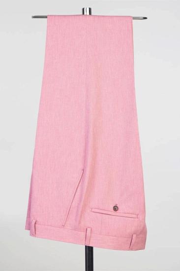 Roy Pink Peaked Lapel Double Breasted Two Piece Prom Suits_4