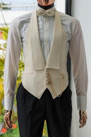 Brady Bespoke Light Apricot Peaked Lapel Three Pieces Prom Suits_3