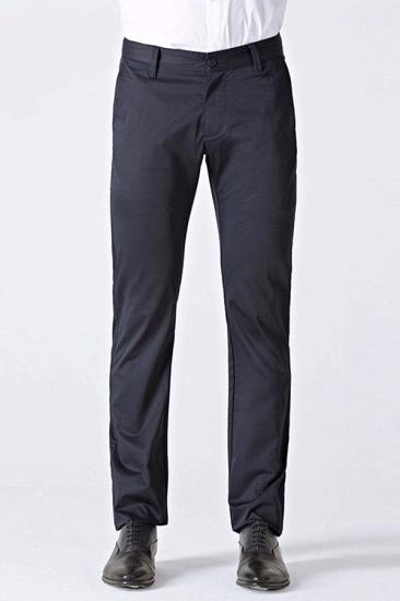 Classic Dark Navy Cotton Straight Fit Mens Suit Pants for Business