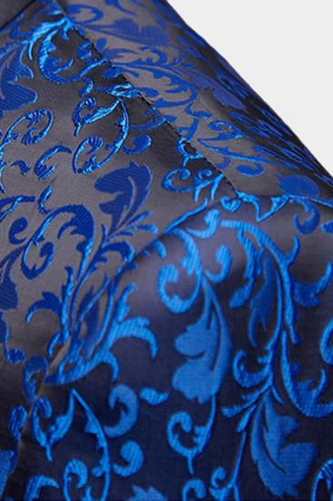 Blue Jacquard Tuxedo Jacket Online | Slim Fit Mens Suits for Prom_5