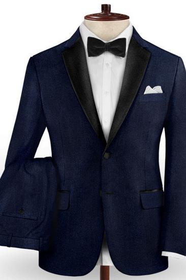 Dark Blue 2  Design Mens Suits | Notch Lapel Slim Fit Tuxedo Online_2