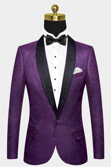 Sparkly Purple Sequins Blazer Online | One Piece Shiny Prom Suits