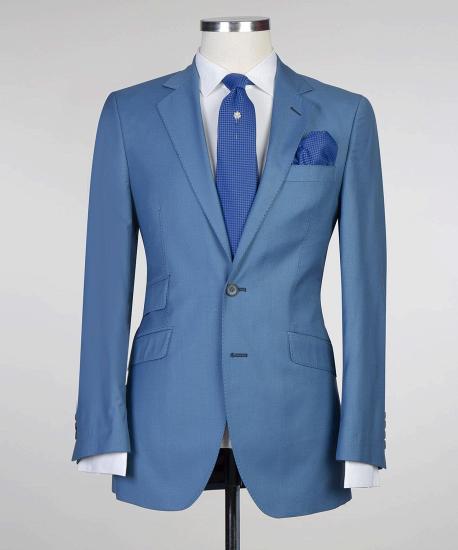 Modern Blue Two-Piece Notched Lapel Men's Prom Suit_3