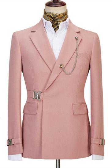 Newest Pink Slim Fit Bespoke Prom Men Suit With Belt