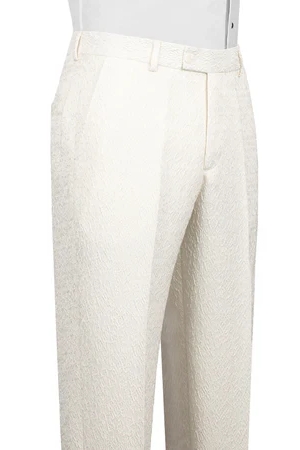 Brady Slim Fashion Off-White Jacquard Two Pieces Prom Suits With Crossover Satin Panel_4