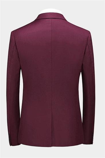 Armando Burgundy Suit 3 Piece |  Peak Lapel Mens Wearhouse Tuxedo_2