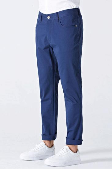 Modern Curly Blue Cotton Men Cropped Pants Casual Outfit_3