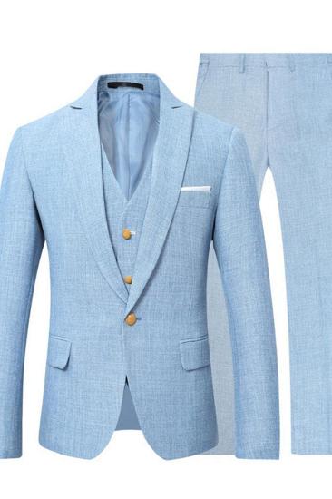 Sky Blue New Mens Suit Three Piece |  Mens Custom Evening Suit Set