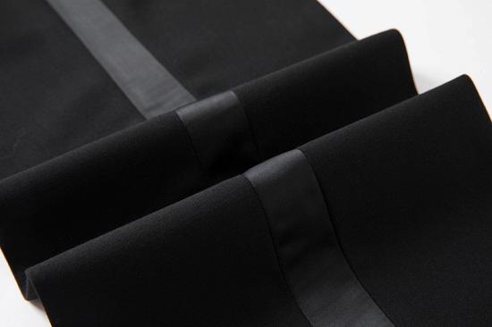 Black Men Nightgown Suit Shawl Collar Velvet Two Piece  Suits | Banquet Prom Suit With Belt_8
