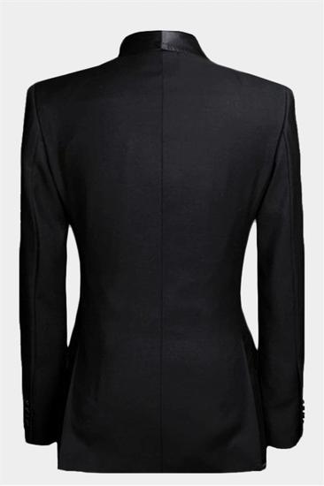 Black Double Breasted Wedding Tuxedo | Luxury Business Mens Suit 2 Piece_2