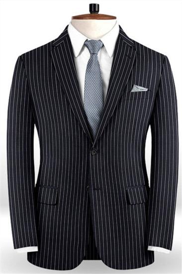 Dark Blue Striped Formal Mens Suit Online | Business Slim Tuxedo_1
