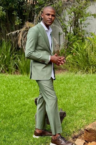 Brady Green Peaked Lapel Two Buttons Two Prom Suits With Flaps_2