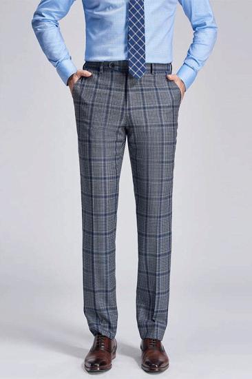 Keith Fashion Plaid Grey Formal Mens Suit Pants