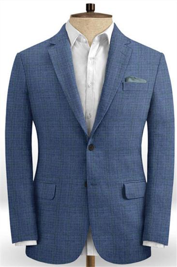 Navy Mesh Linen Tuxedo | Summer Business Mens Suit_1