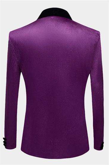 Simple Purple Velvet Mens Suit | One Piece Mens Slim Fit Suit_2