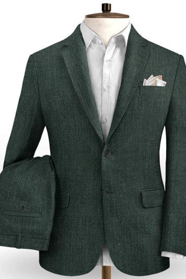 Albert Cool Fashion Green Linen Men Suit | Slim Fit Tuxedo Online_2