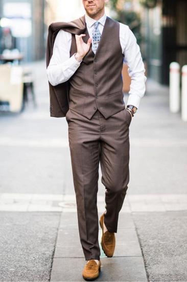 Handsome Brown Tailored Mens Suit | Two Button Formal Business Suit_2