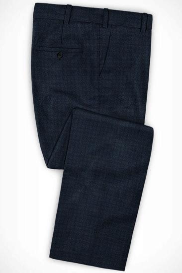 Dark Blue Plaid Men Suit | Men Slim Fit Tuxedo_3