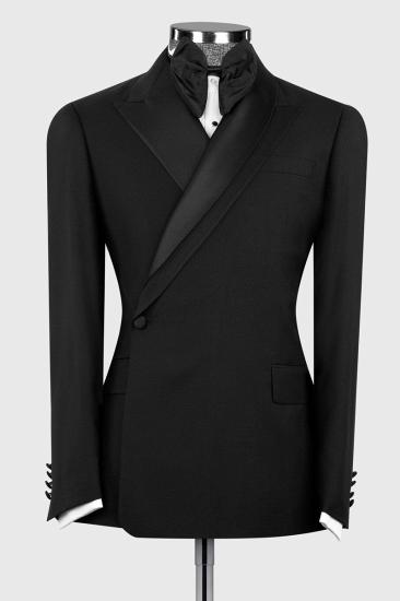 Men’s Black Shawl Lapel One-Button Tuxedo Suit for Wedding & Prom_1