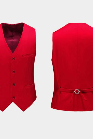 Full Red Trio Suit | Point Collar Fitted Suit_3