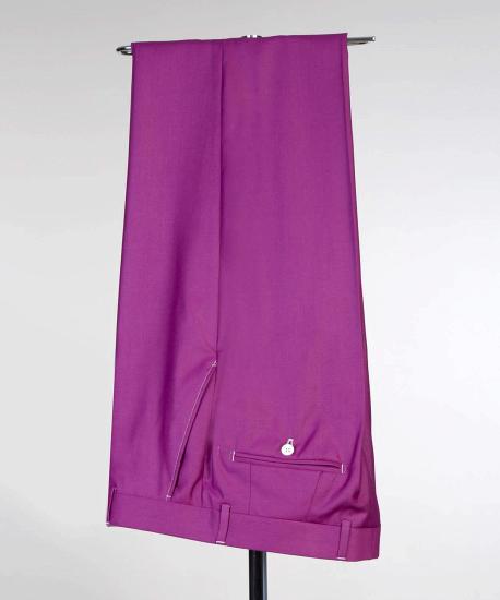 Purple Two-Piece Notched Lapels Tailored Men Suit_4