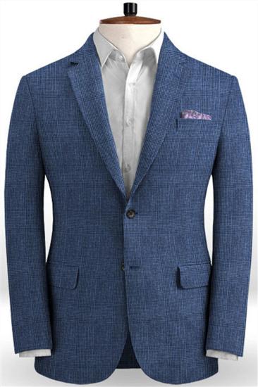 Keaton Navy Linen Business Tuxedo | Slim Fit Two Piece Men Suit_1